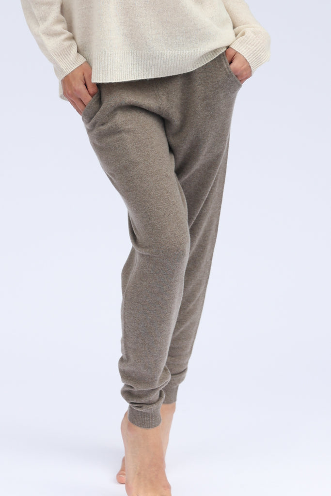 Cashmere and Wool Sweatpants for Women, Knitted Yoga Pants for
