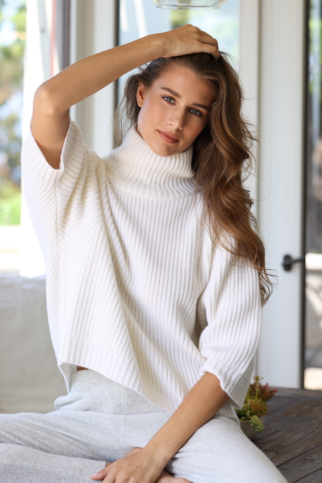Athos Cropped Turtleneck Sweater in Oatmeal – Recreational Habits
